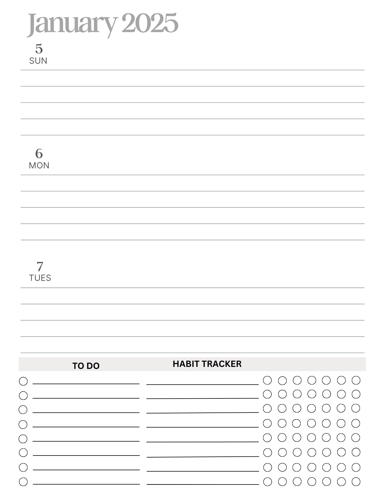 Minimalist Planner: Purple Waves