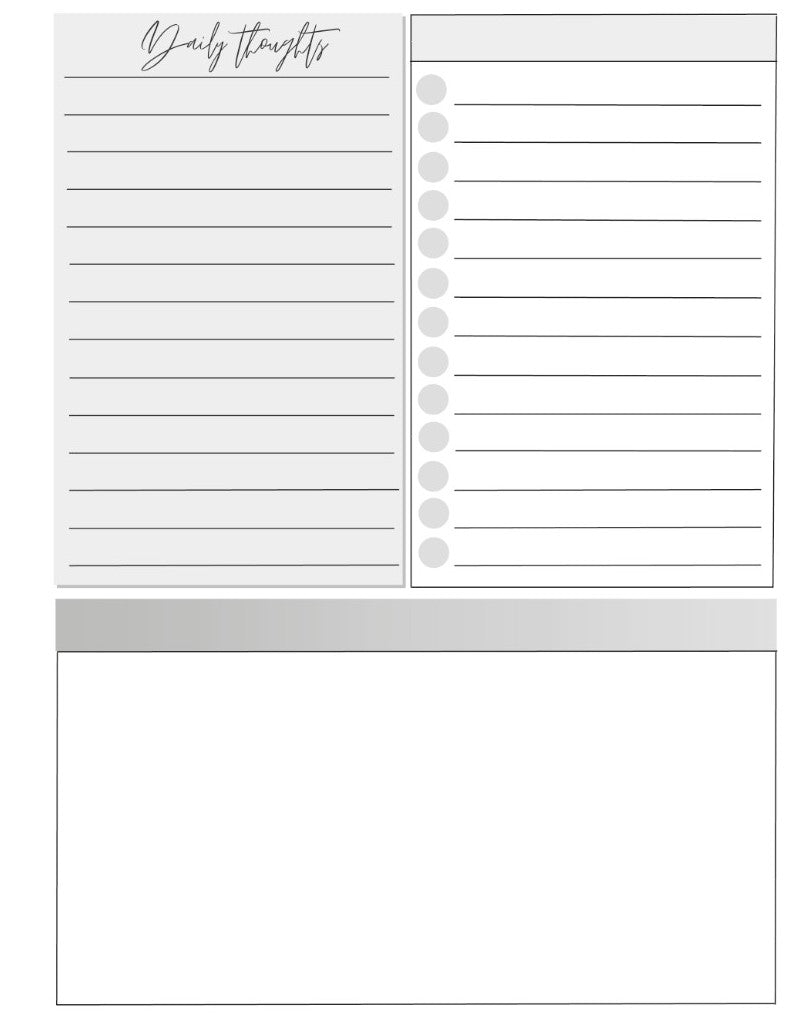Daily Thoughts Notebook Daily Page