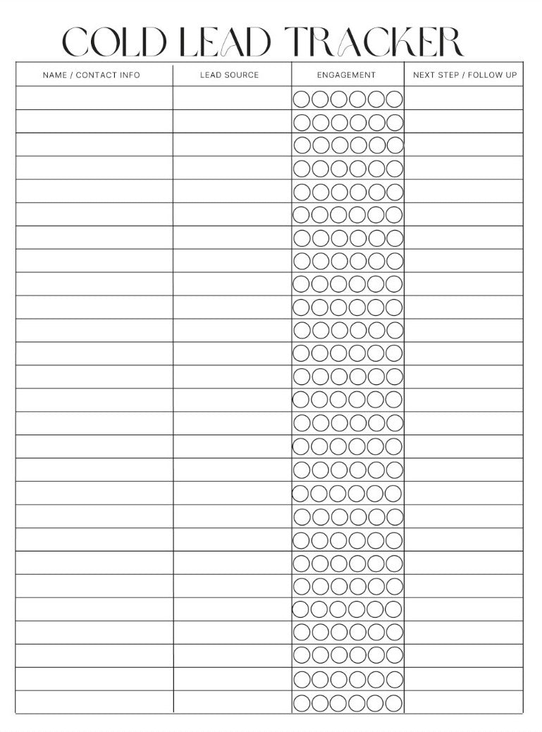 Lead Tracker Cold Lead Page