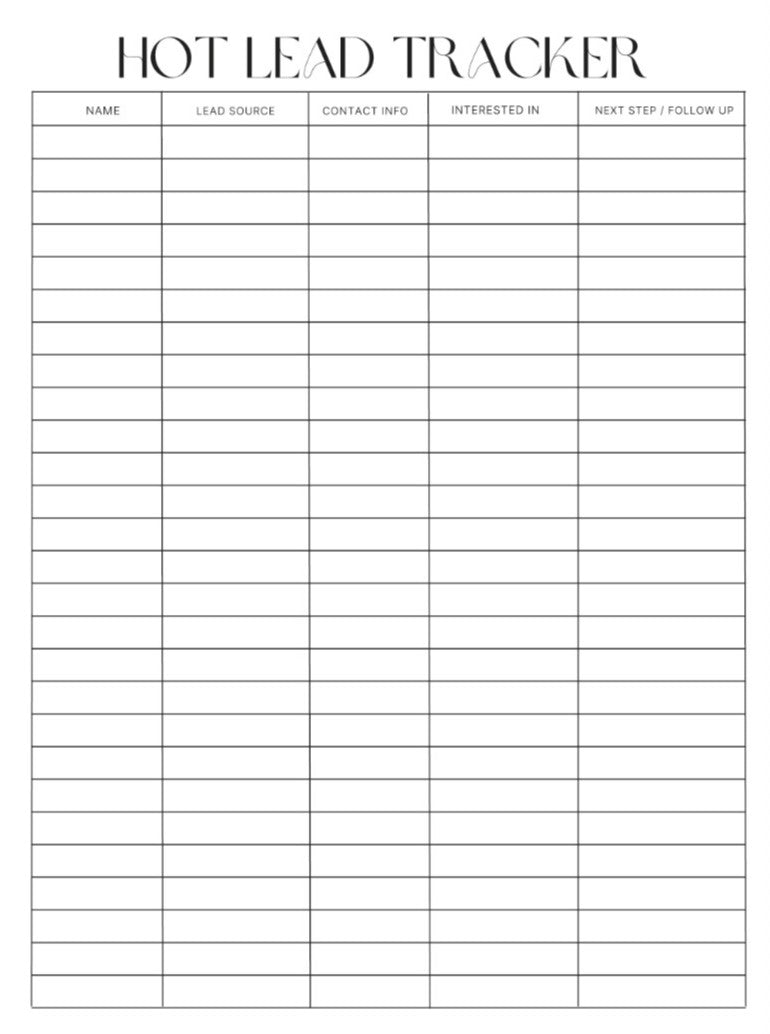 Lead Tracker Hot Lead Page
