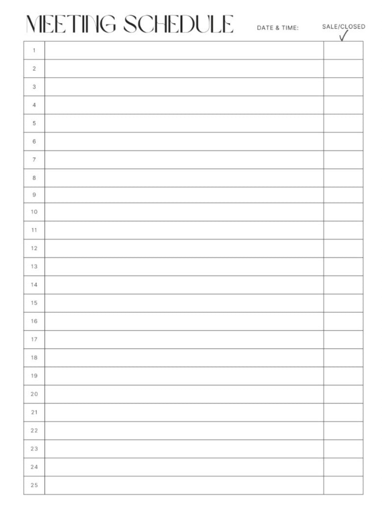 Lead Tracker Schedule Page