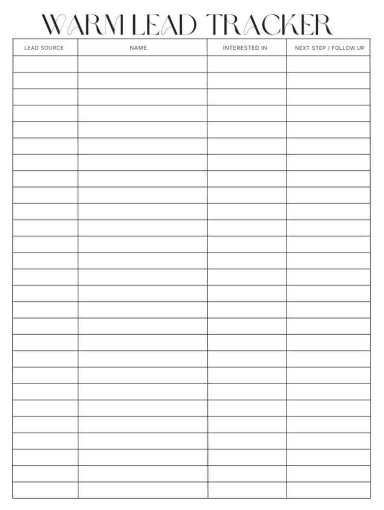 Lead Tracker Warm Lead Page