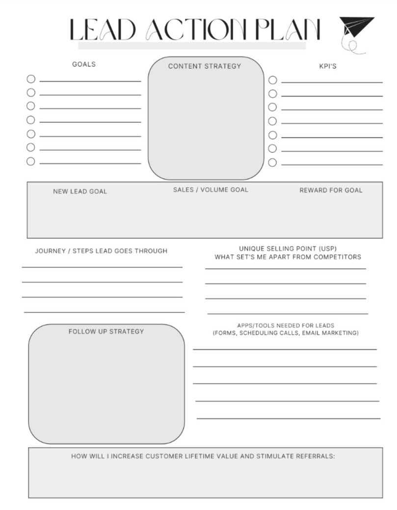 Lead Tracker Action Plan Page