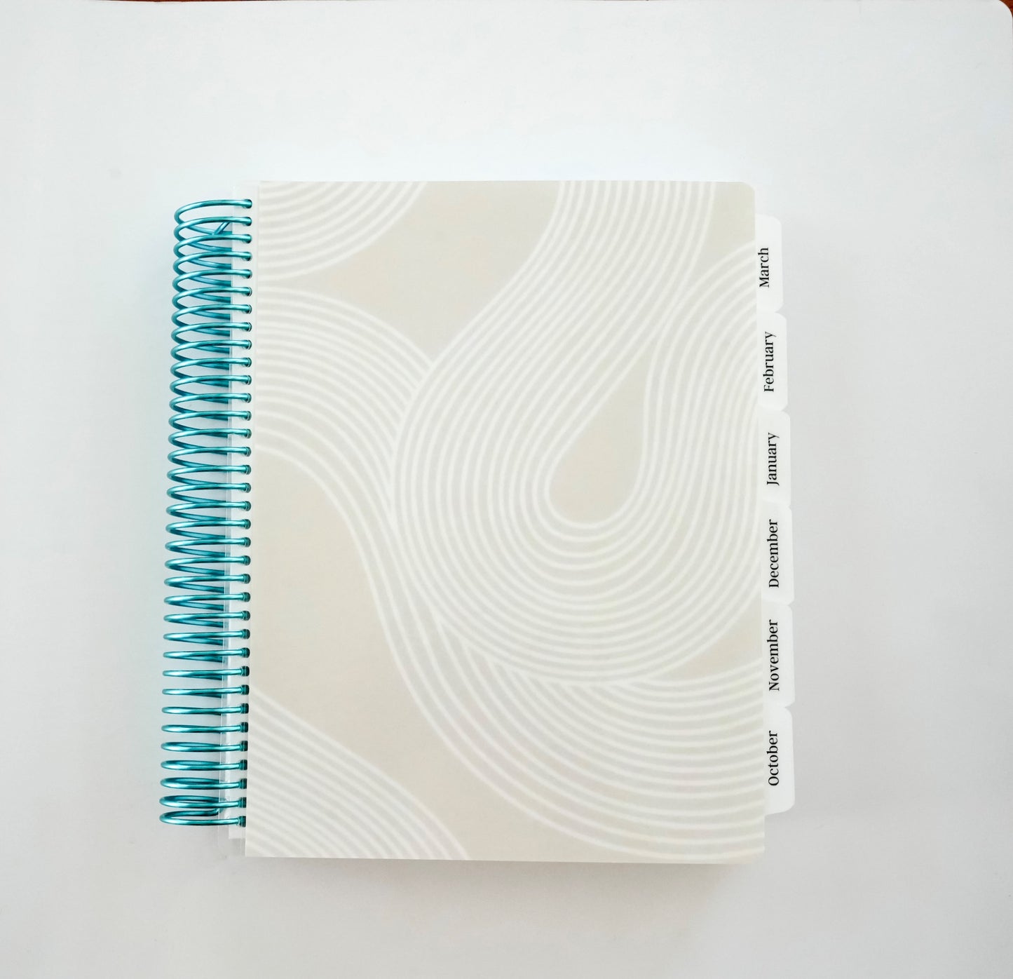 Daily Focus Planner: Neutral Swirls