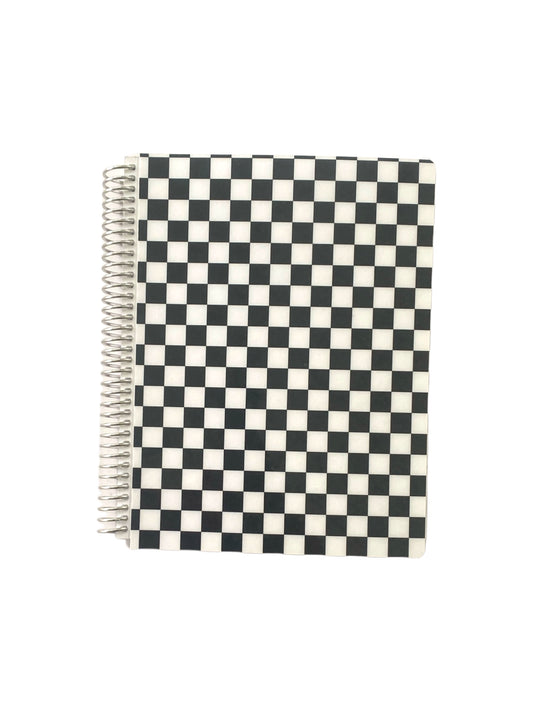Daily Thoughts Notebook: Black checkered