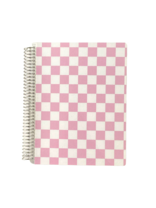 Lined Notebook: Pink Checkered