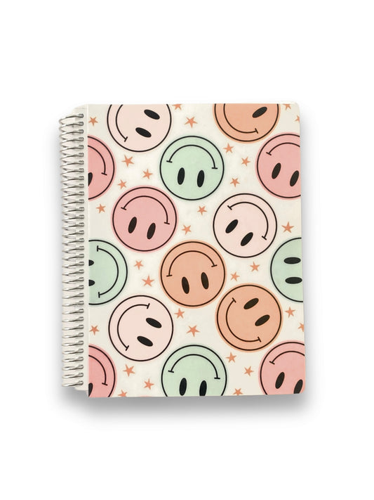 Lined Notebook: Multi-Color Smiley