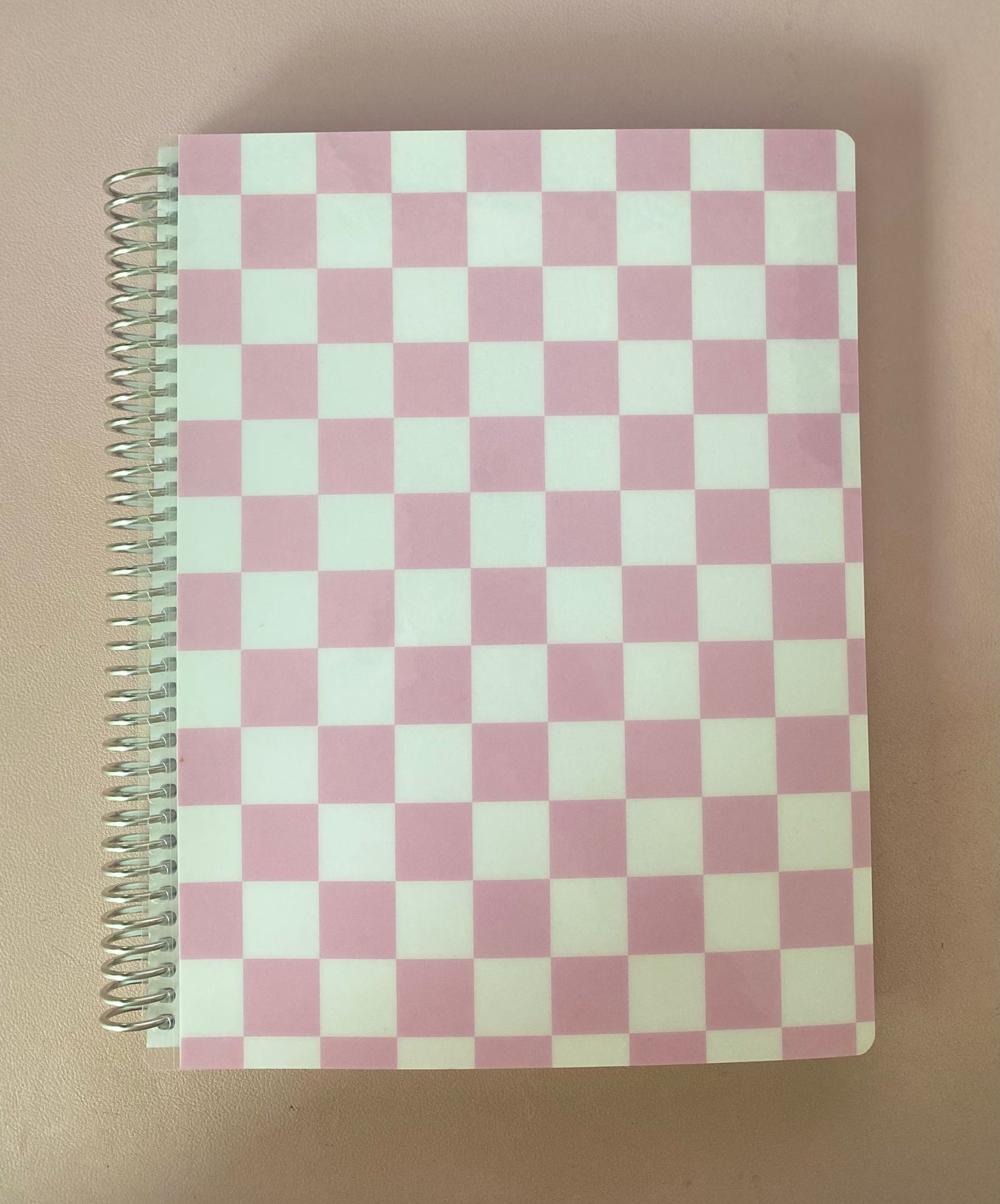 Lined Notebook: Pink Checkered - By When? Planner Co.
