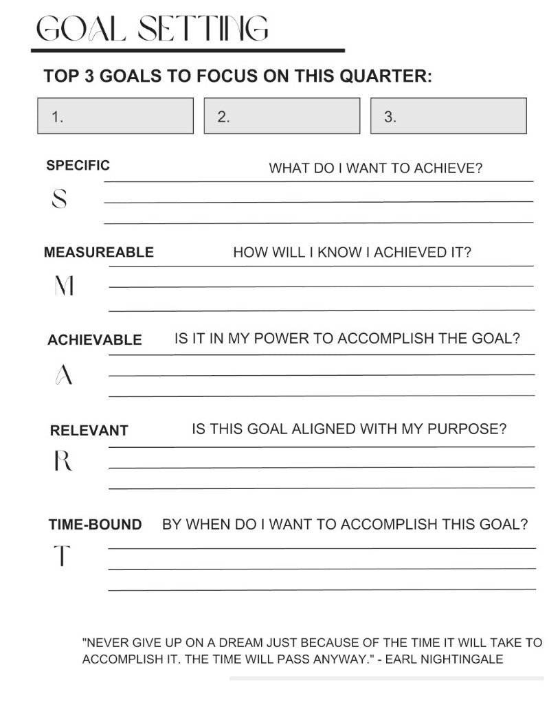 Goal Setting Planner: Grey - By When? Planner Co.