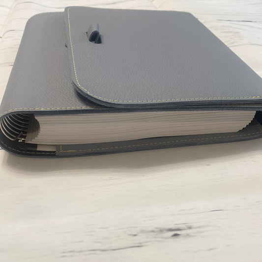 Leather Planner Folio: Grey - By When? Planner Co.