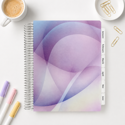 Vertical Focus Planner: Purple Waves