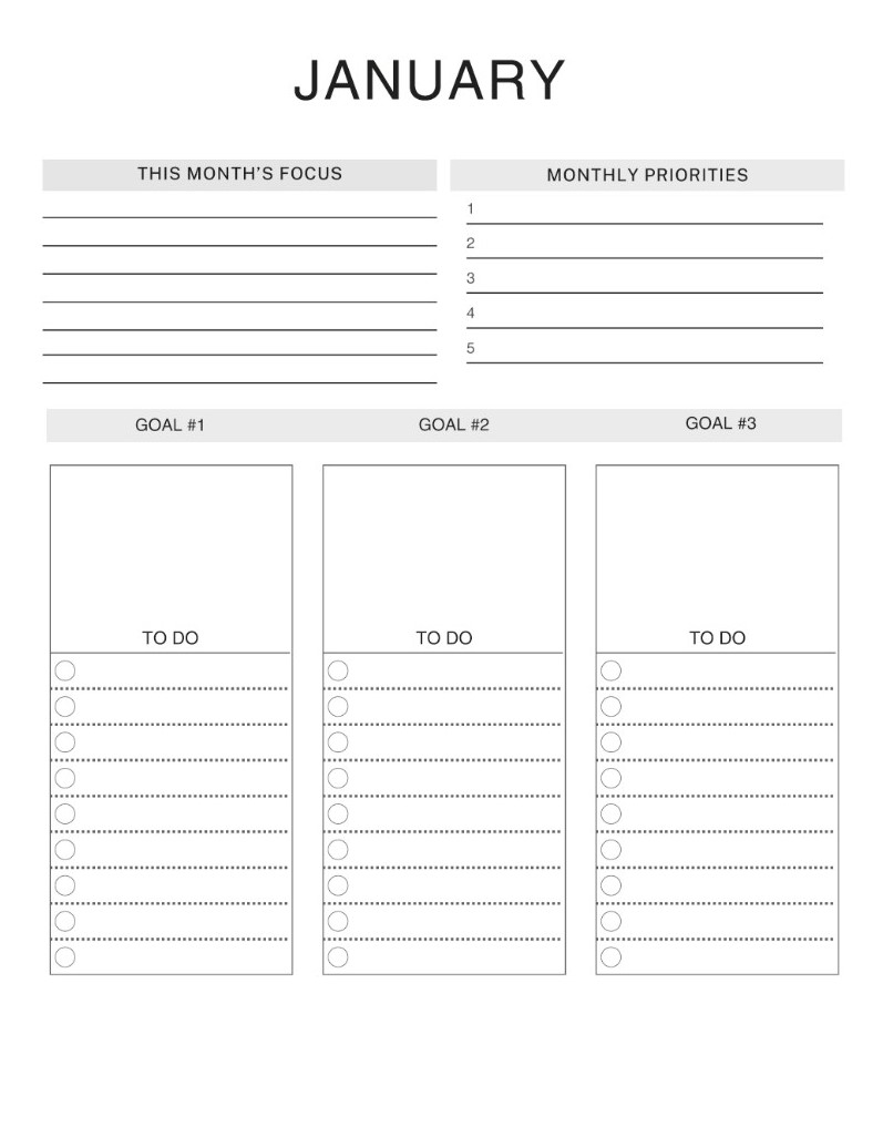 Horizontal Focus Planner: Neutral Flowers