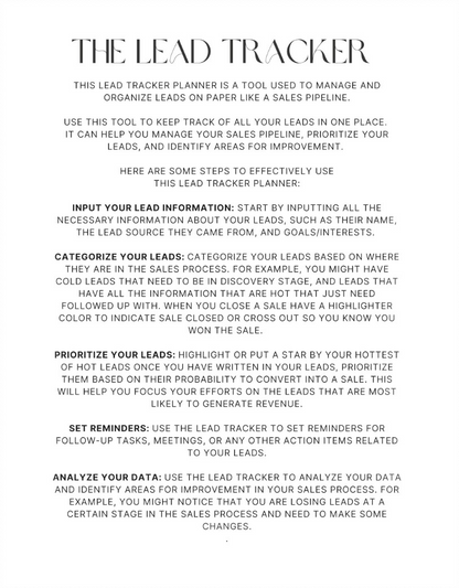 The Lead Tracker: Neutral