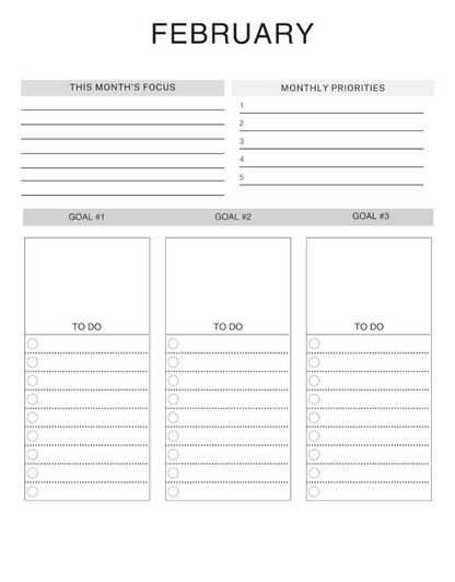 Vertical Focus Planner: Neutral Swirls