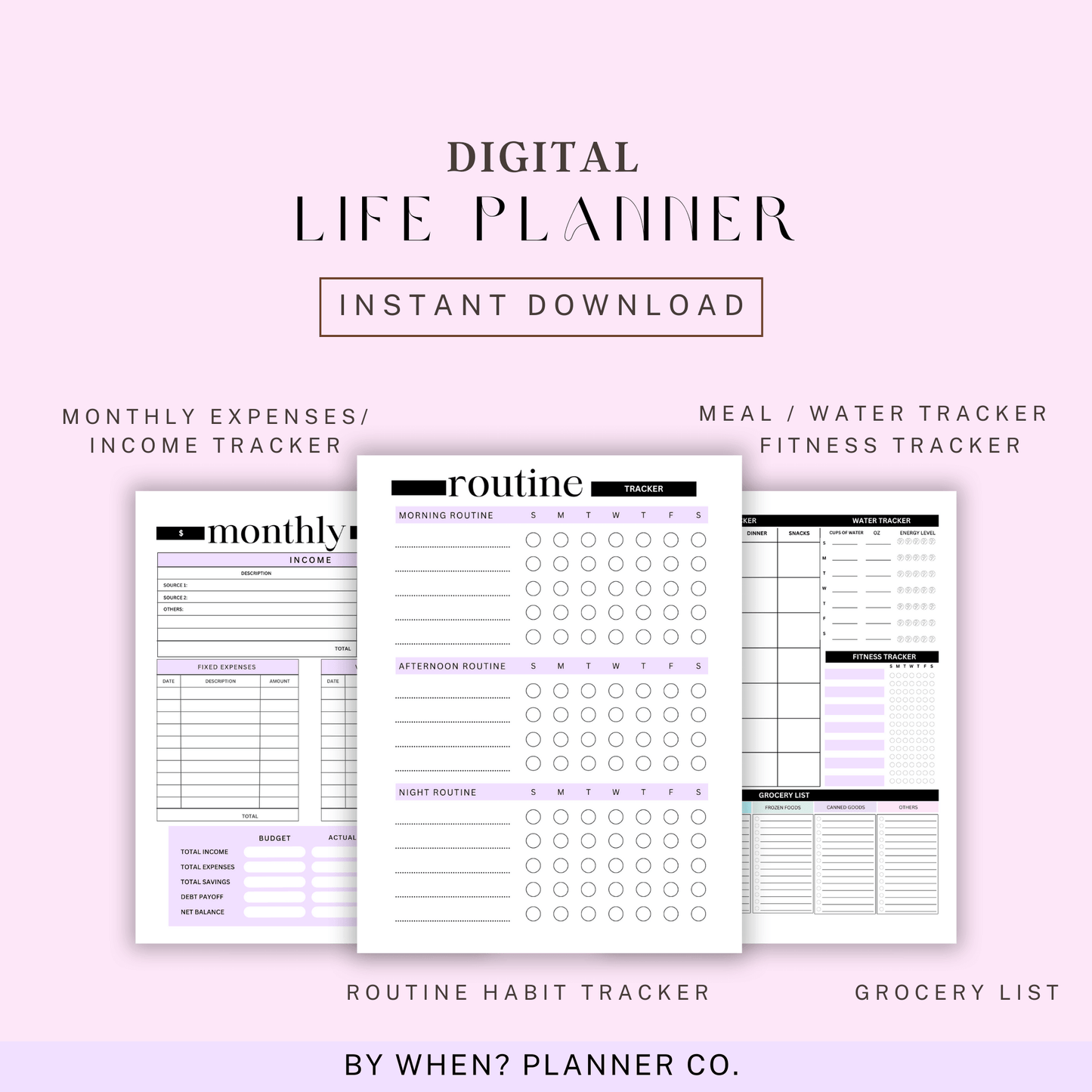 Daily Life Planner Digital Download: October 2023-September 2024 - By When? Planner Co.