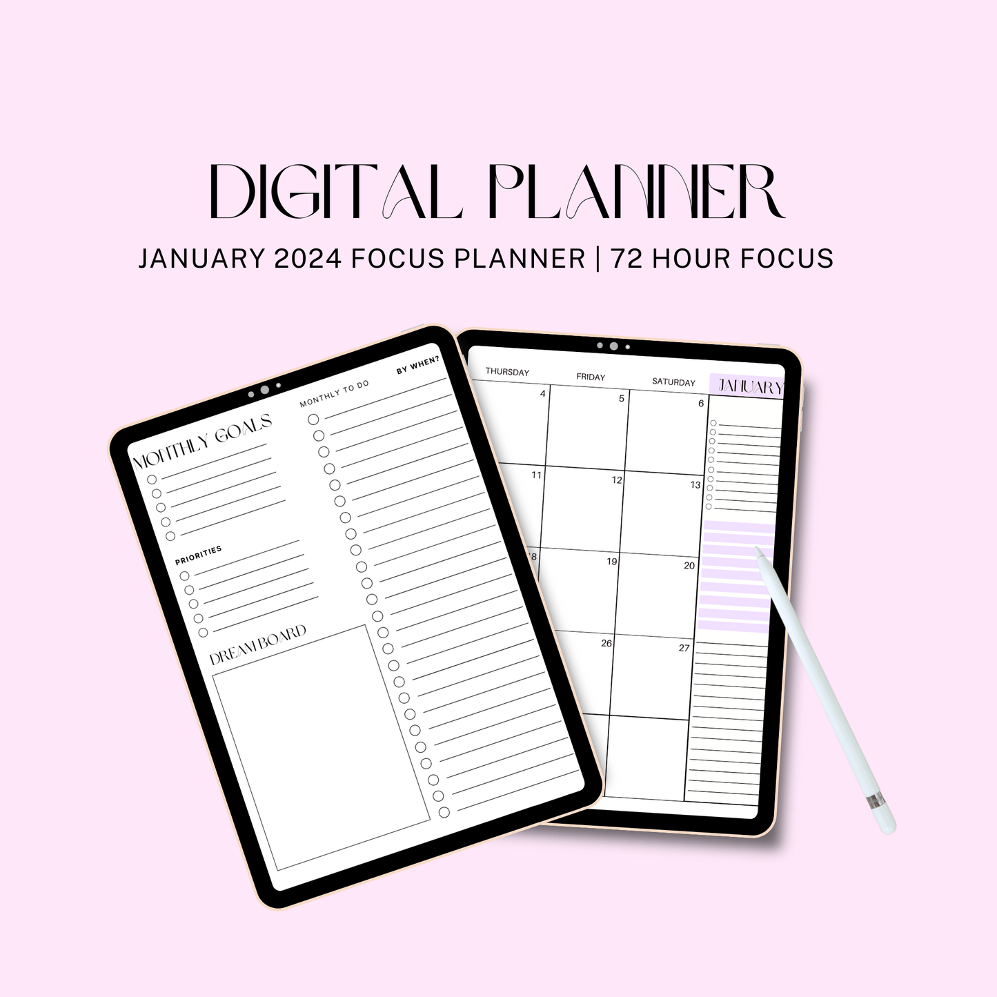 Focus Planner Digital Download: January 2024-December 2024 - By When? Planner Co.